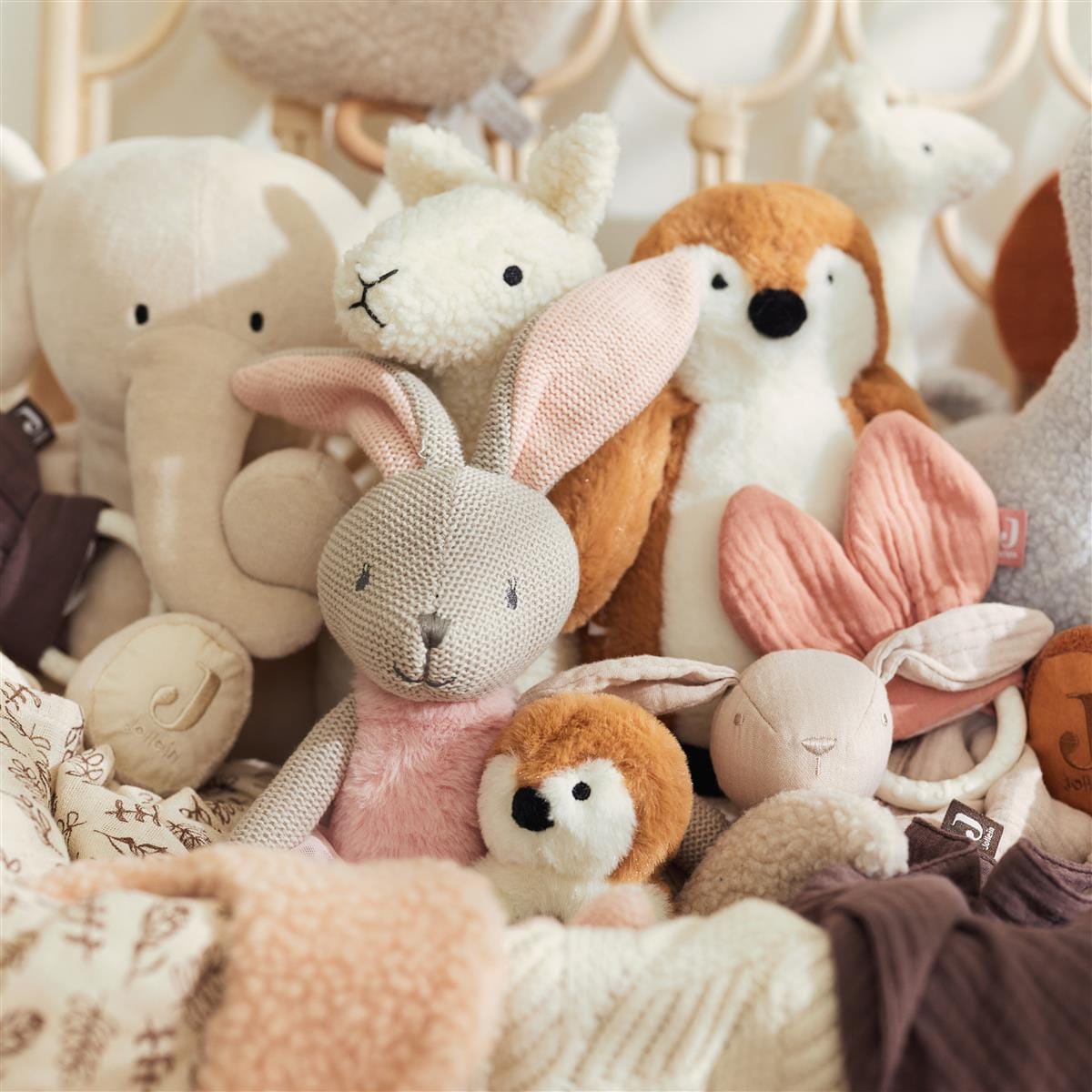 Jouet Doudou Lapin Nola - Peluche Bébé 50 Cm, Tissu Doux, Oreilles Longues - Cadeau Naissance, Décoration Chambre
