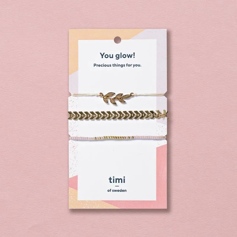 Zapestnice Three Frinedship, marelična - slika 2