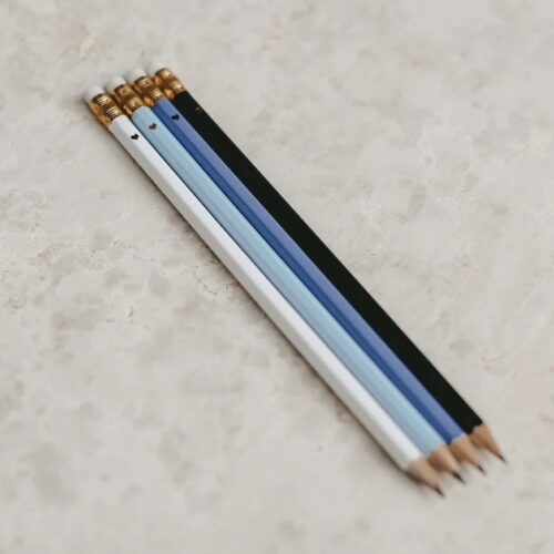 Set 4 svinčnikov Srce, modra